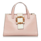 Gucci Bamboo Web Leather Satchel (SHG-29875)
