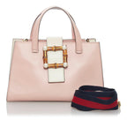 Gucci Bamboo Web Leather Satchel (SHG-29875)