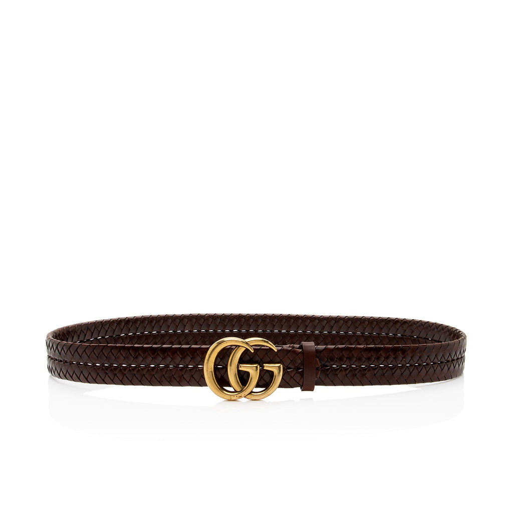 Gucci Braided Leather GG Marmont Belt - Size 38 / 97 (SHF-Ia2QCH)