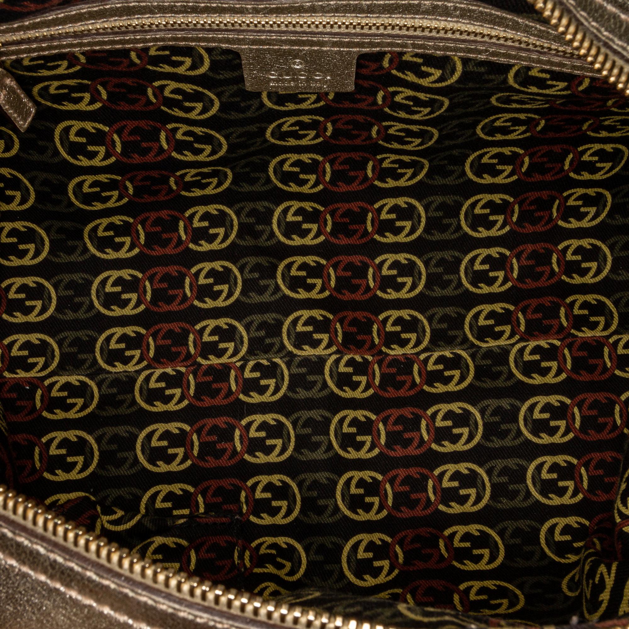Gucci Britt Leather Boston Bag (SHG-34948)