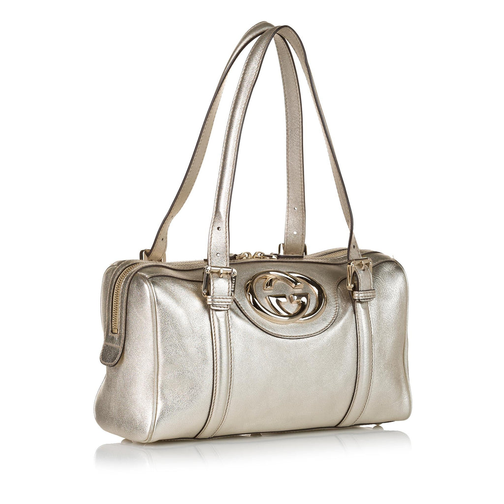Gucci Britt Leather Boston Bag (SHG-34948)