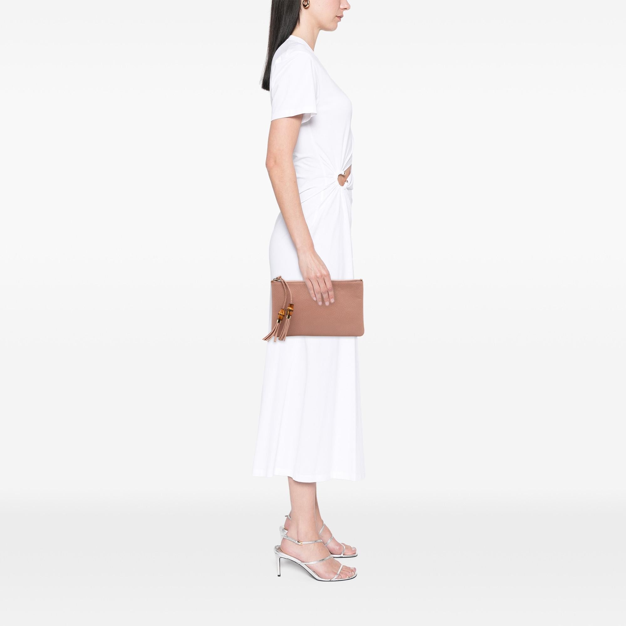 Gucci Calfskin Bamboo Clutch