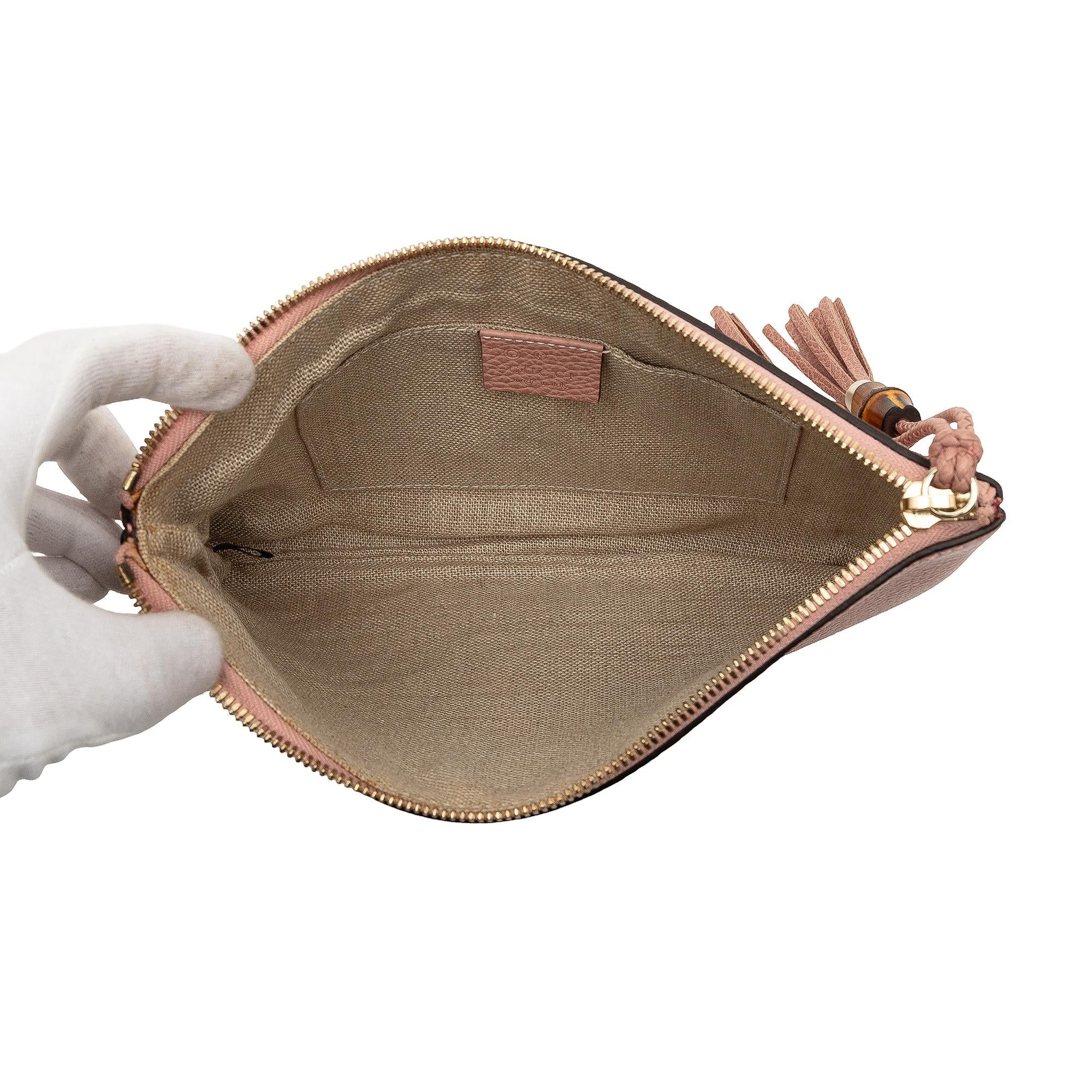 Gucci Calfskin Bamboo Clutch