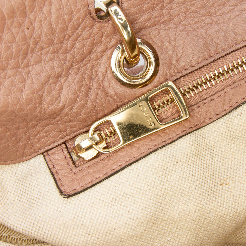 Gucci Calfskin Bamboo Shopper Boston Bag