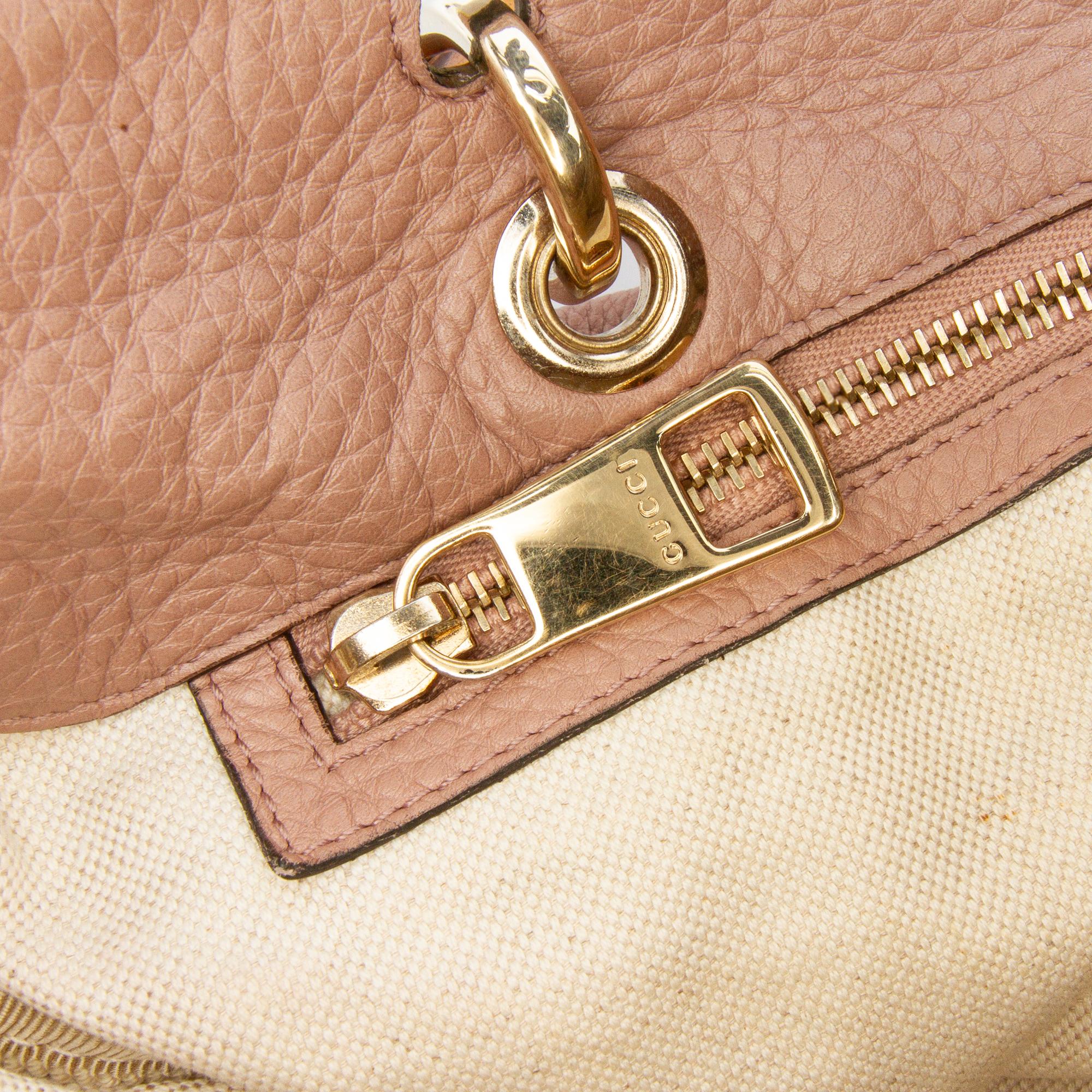 Gucci Calfskin Bamboo Shopper Boston Bag