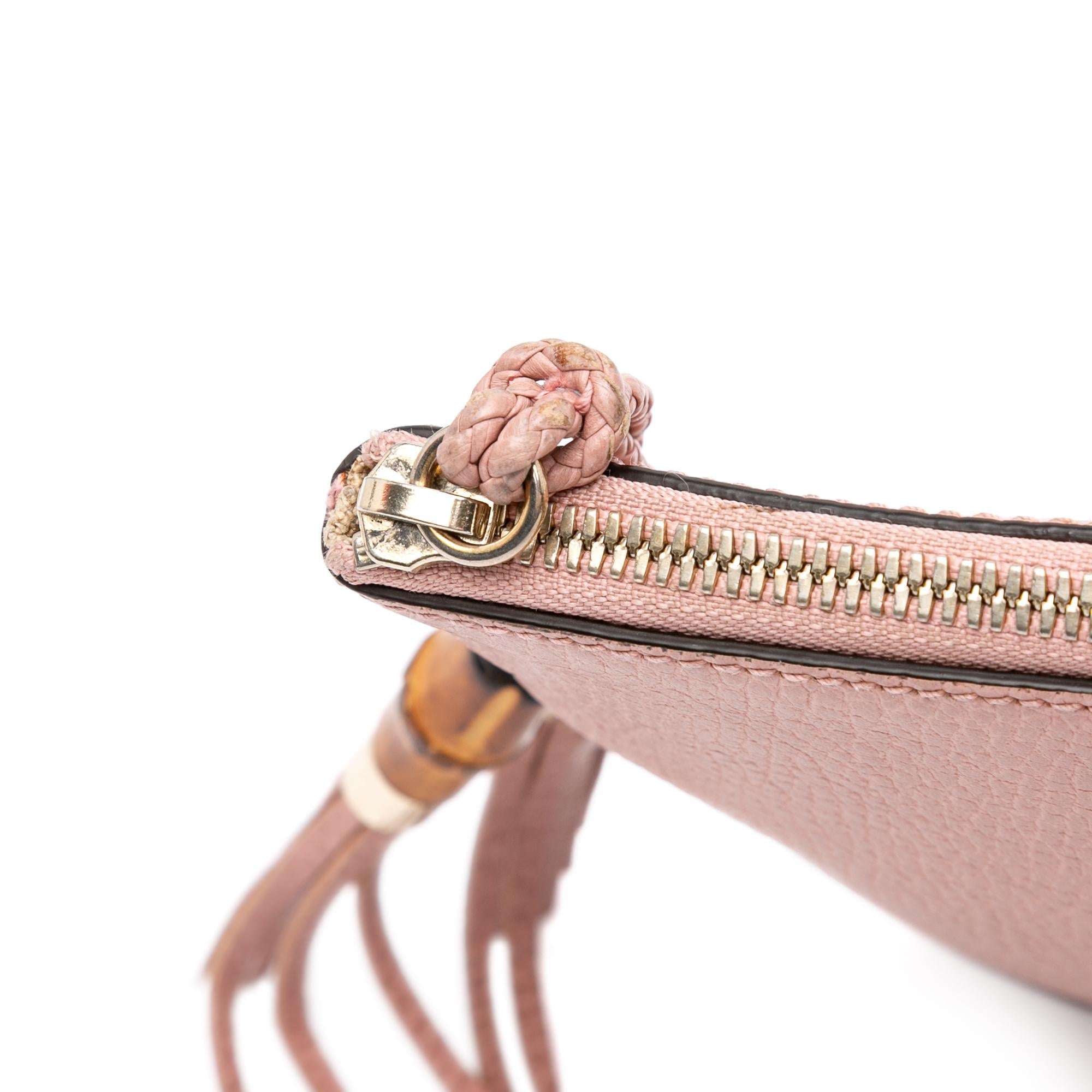 Gucci Calfskin Bamboo Tassel Clutch