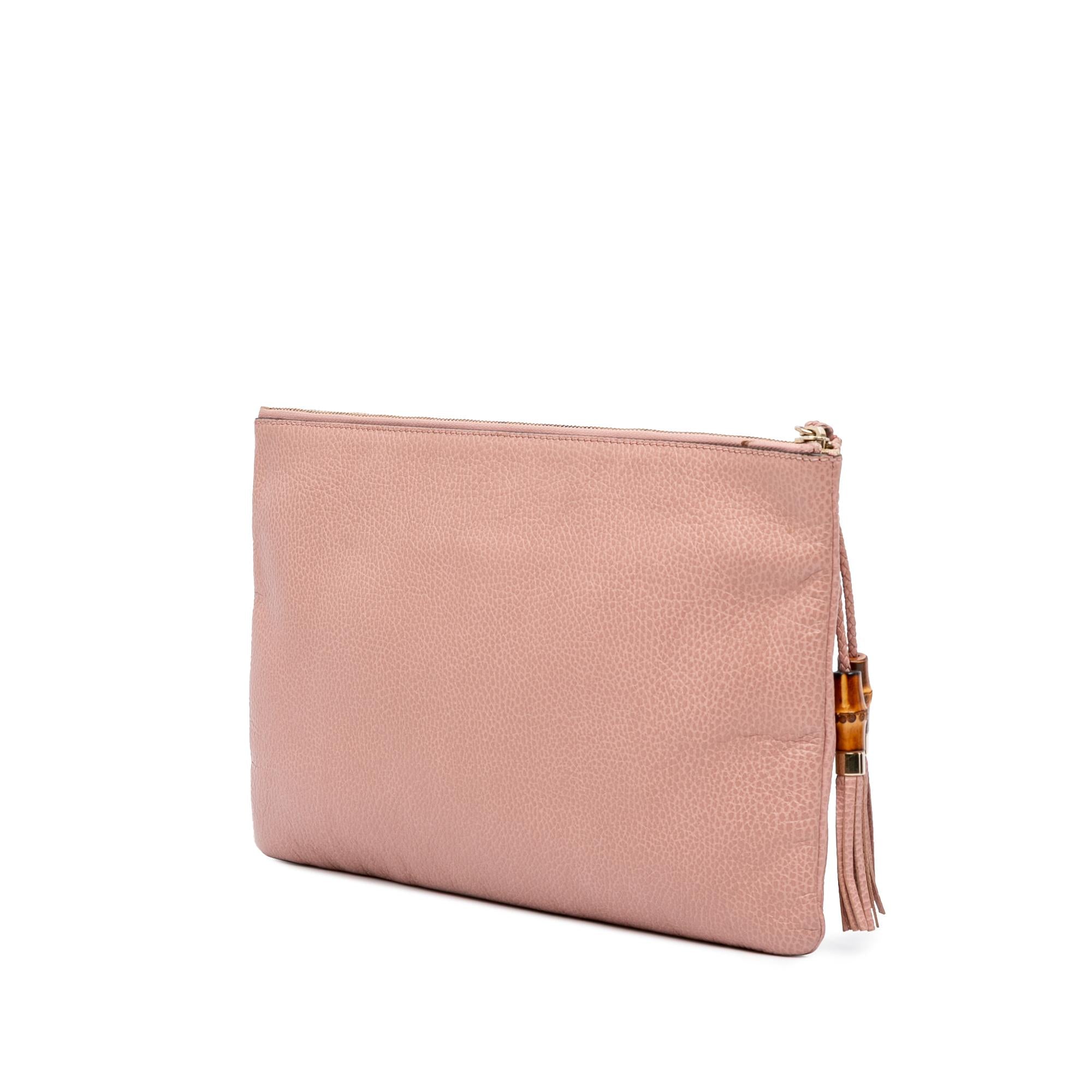 Gucci Calfskin Bamboo Tassel Clutch