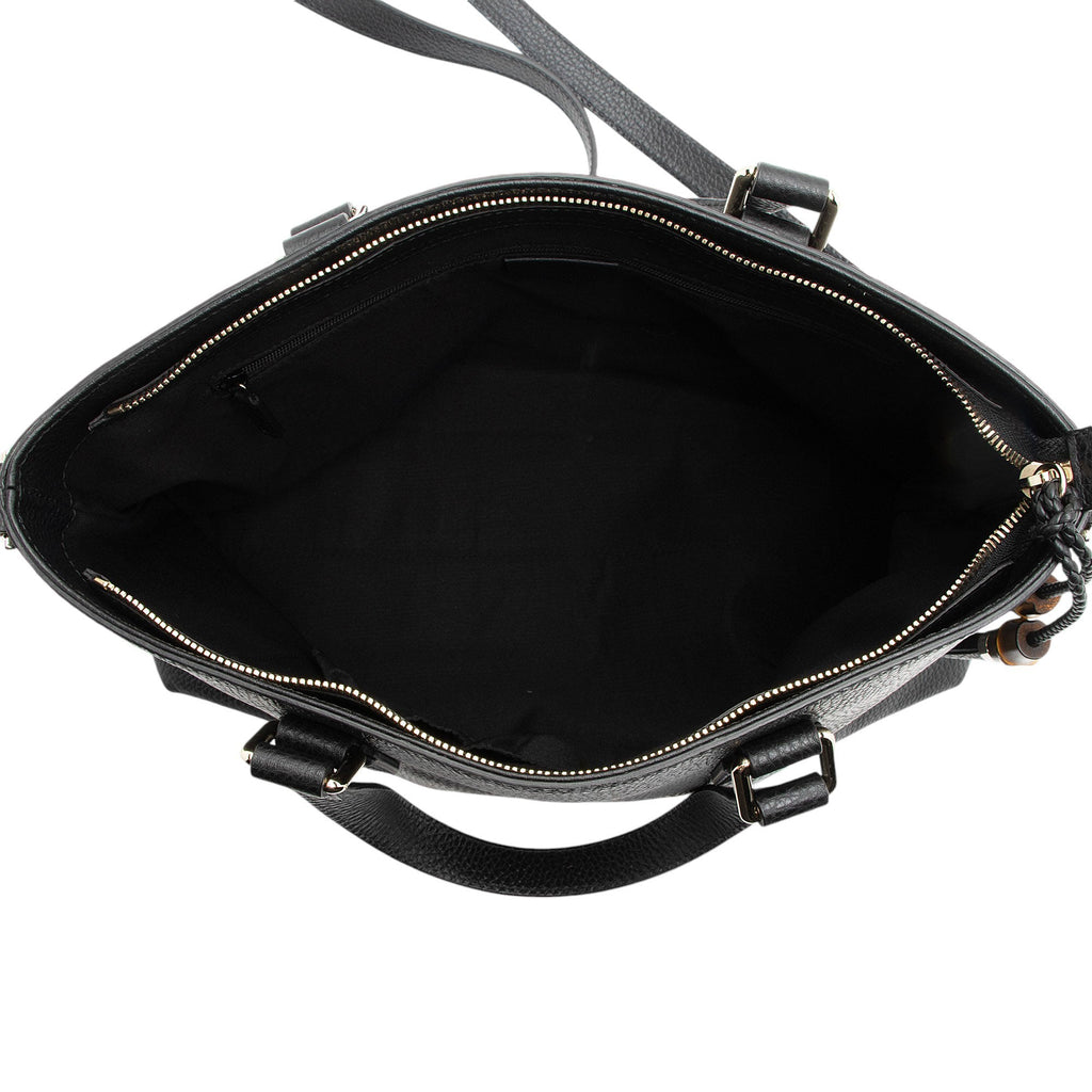 Gucci Calfskin Bamboo Tassel Tote (SHF-gWsjHp)