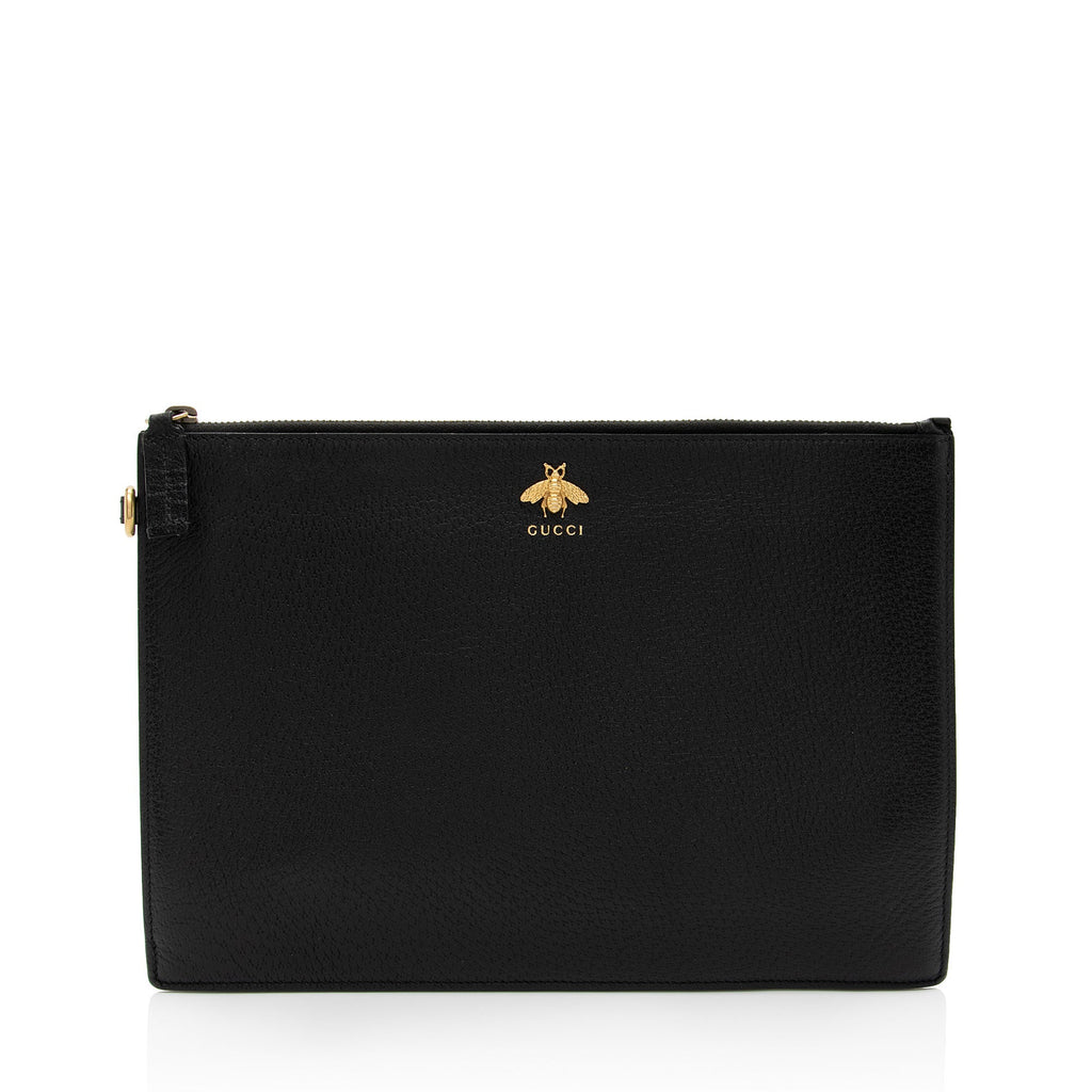 Gucci Calfskin Bee Wristlet