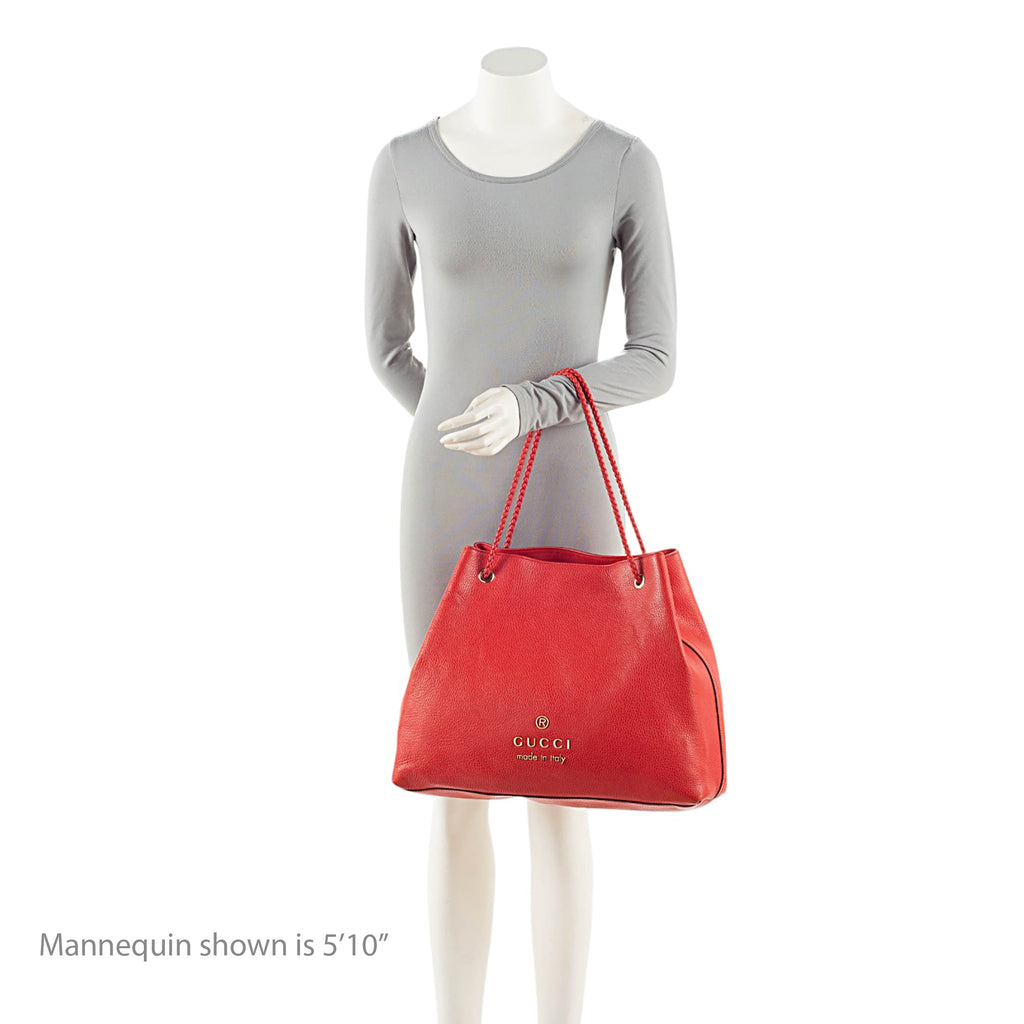 Gucci Calfskin Braided Handle Large Gifford Tote