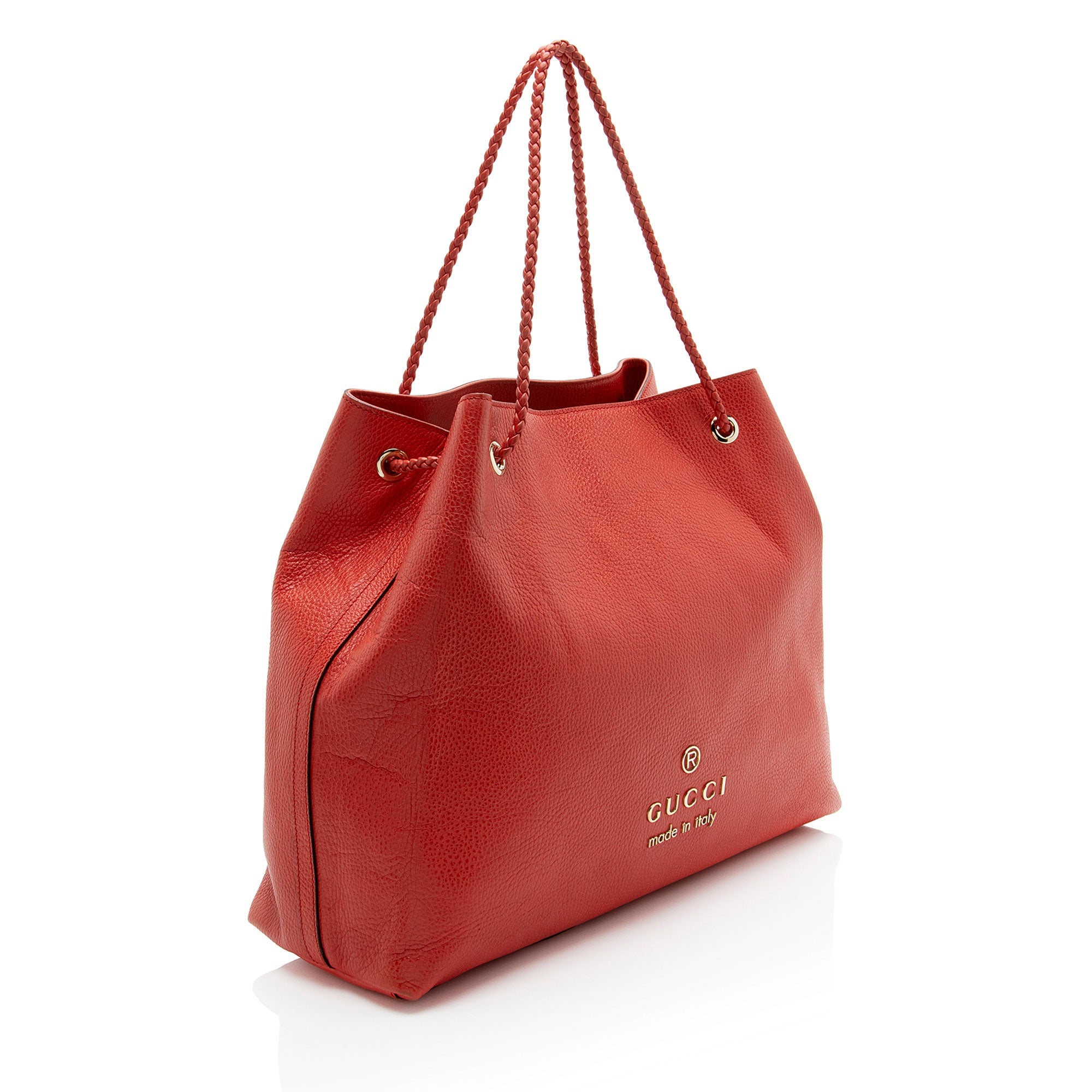 Gucci Calfskin Braided Handle Large Gifford Tote