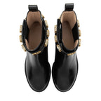 Gucci Calfskin Crystal Trip Chelsea Boots - Size 7.5 / 37.5