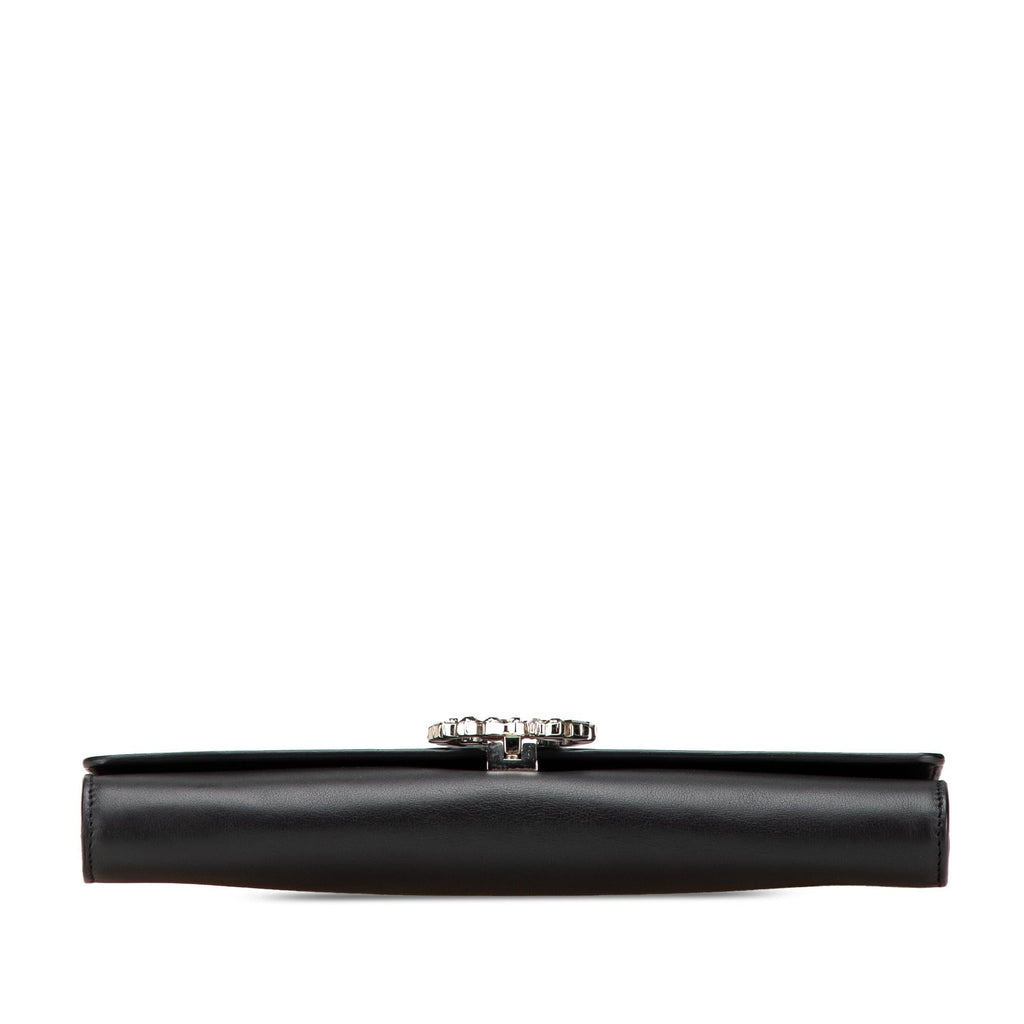 Gucci Calfskin Crystals Broadway Clutch