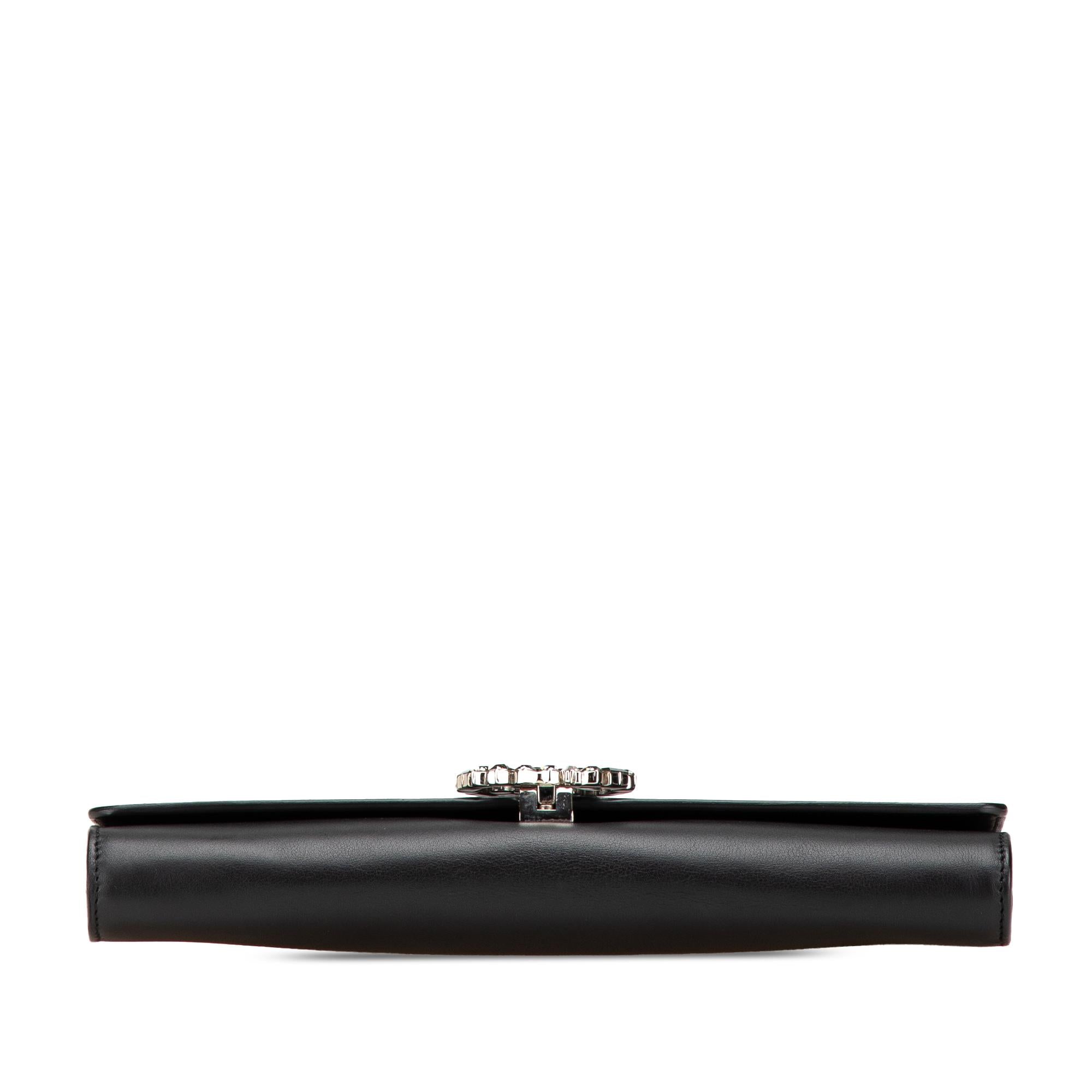 Gucci Calfskin Crystals Broadway Clutch