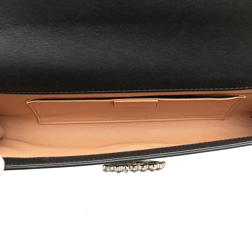 Gucci Calfskin Crystals Broadway Clutch