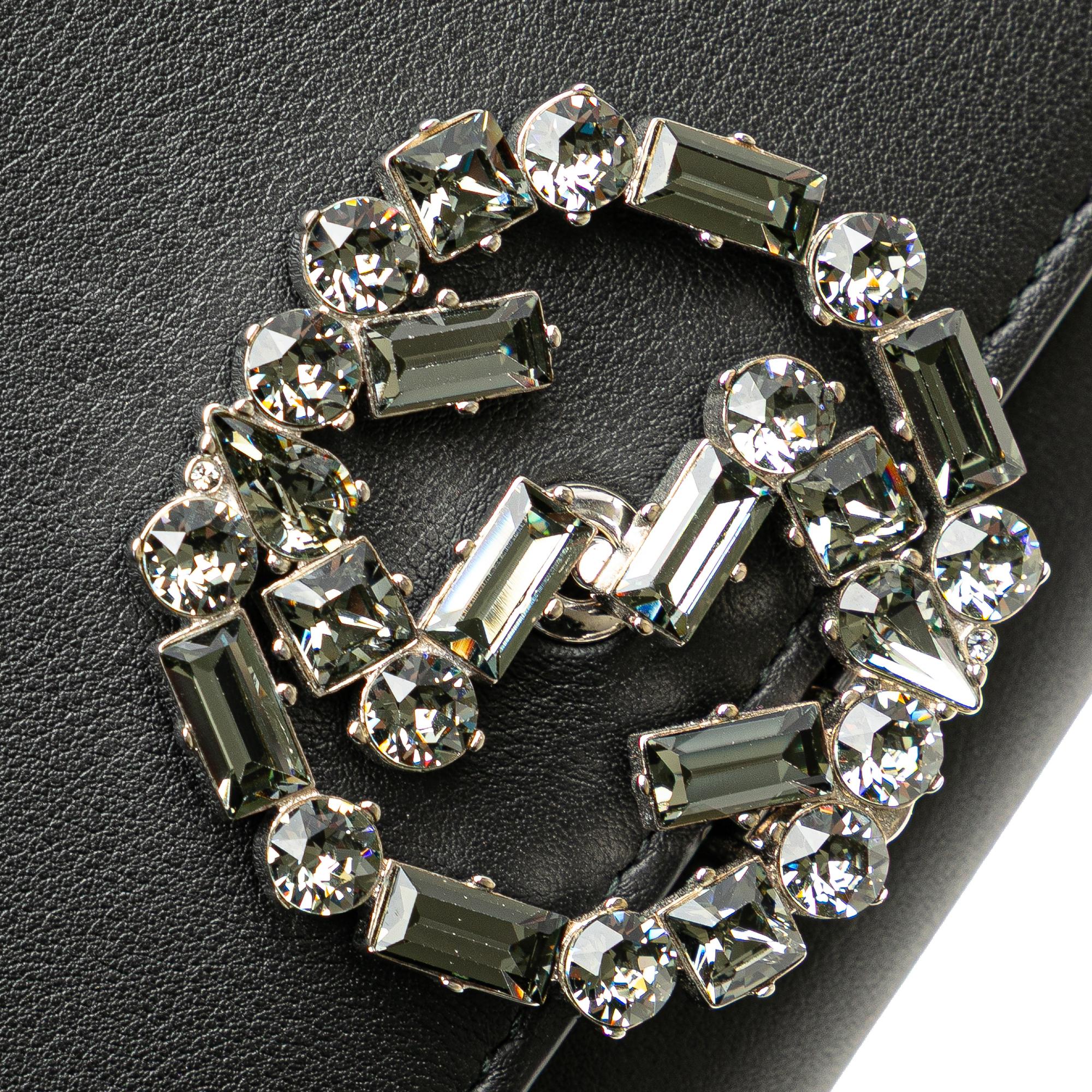 Gucci Calfskin Crystals Broadway Clutch