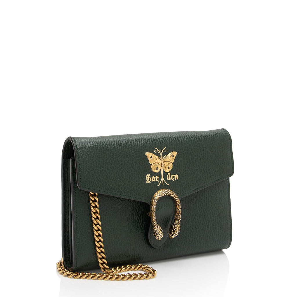 Gucci Calfskin Garden Dionysus Chain Wallet