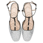 Gucci Calfskin Glitter Double G Slingback Flats - Size 10 / 40