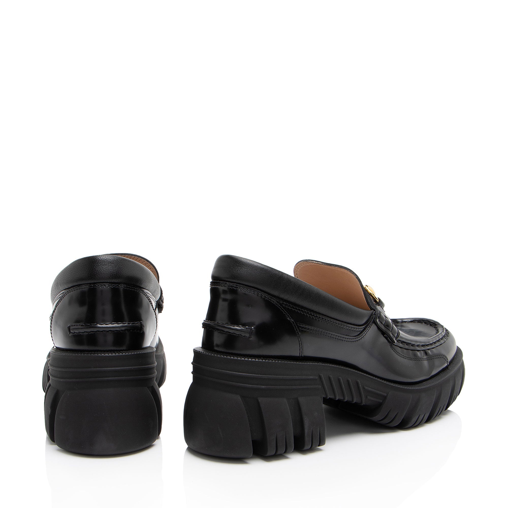 Gucci Leather Horsebit Lug Sole Loafers - Size 11 / 41