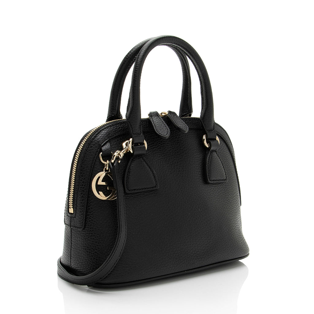 Gucci Leather GG Charm Dome Small Satchel