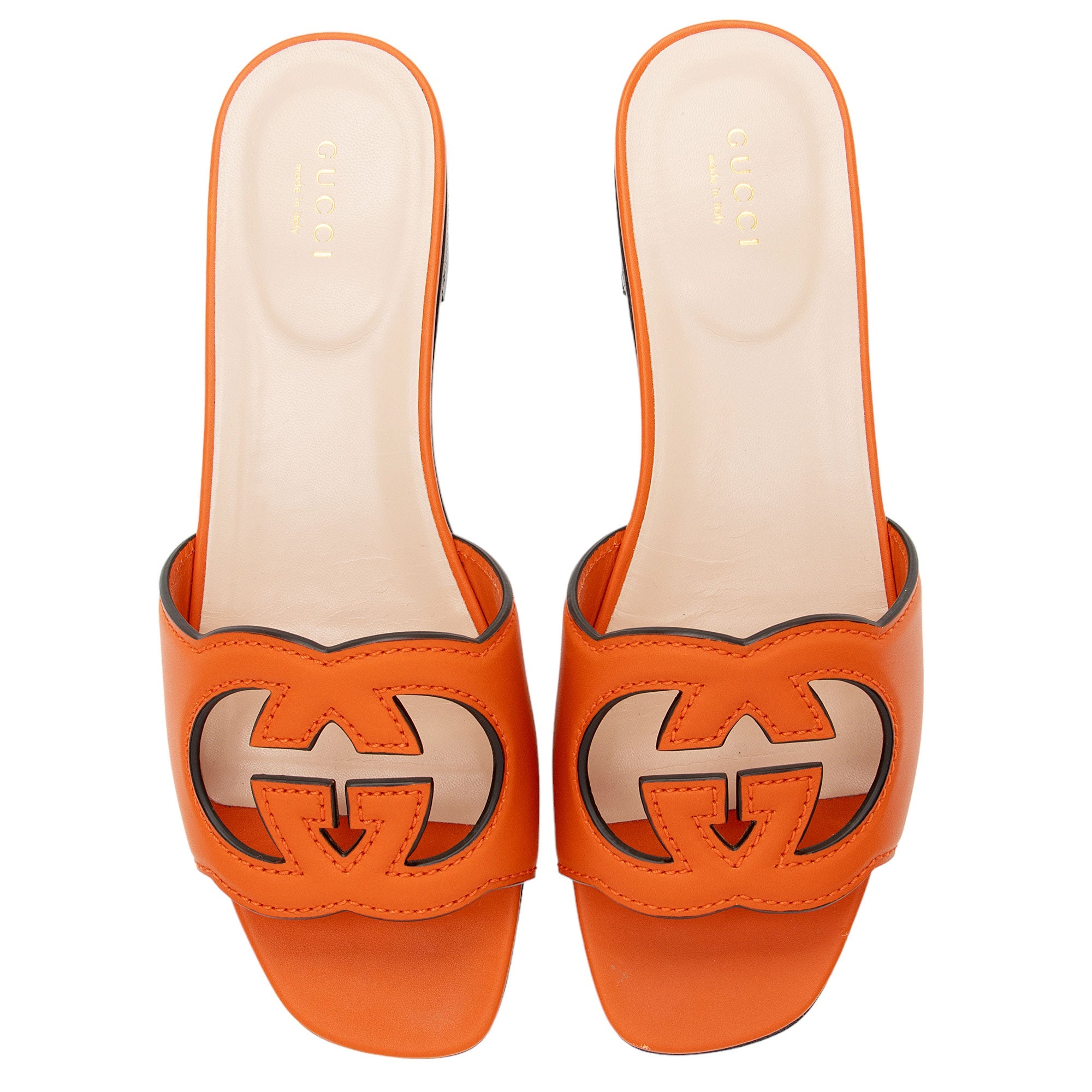 Gucci Calfskin Interlocking G Cut Out Slide Sandals - Size 9 / 39 (SHF-Q3nxuK)