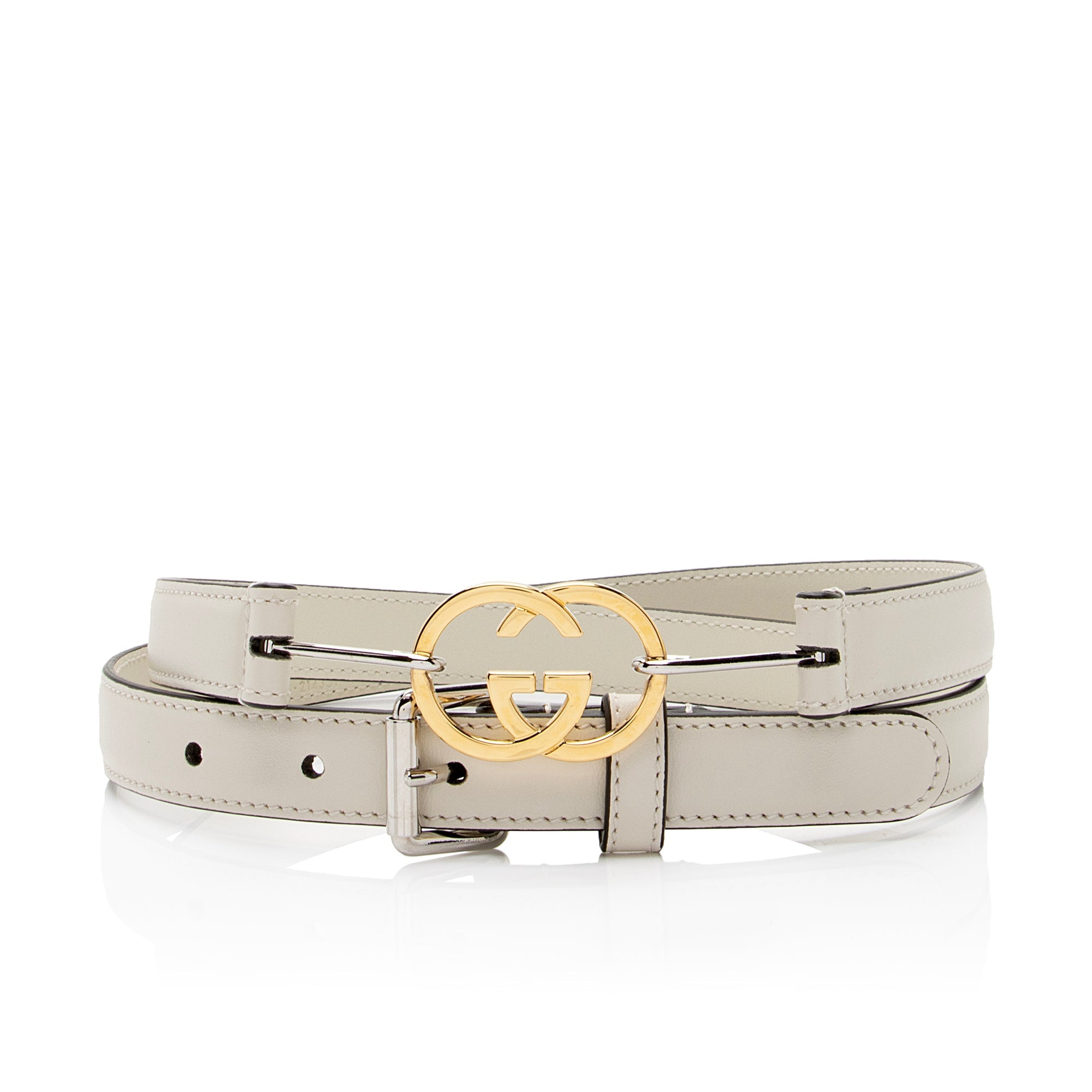 Gucci Calfskin Interlocking G Slim Belt - Size 38 / 95 (SHF-IbtT6F)