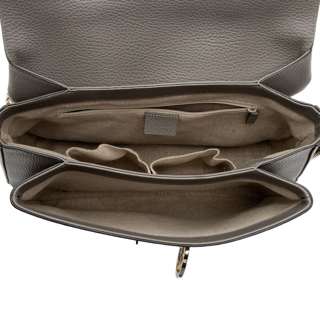 Gucci Calfskin Interlocking G Top Handle Medium Shoulder Bag (SHF-AHOWbQ)