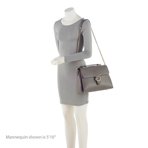 Gucci Calfskin Interlocking G Top Handle Medium Shoulder Bag (SHF-AHOWbQ)