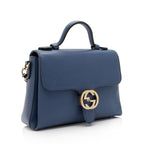 Gucci Calfskin Interlocking G Top Handle Small Shoulder Bag (SHF-2x4YHi)