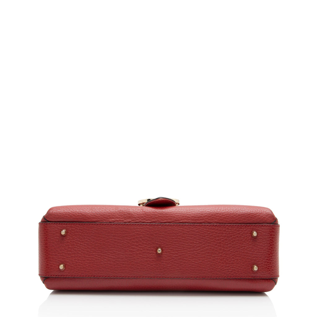 Gucci Leather Interlocking G Small Top Handle