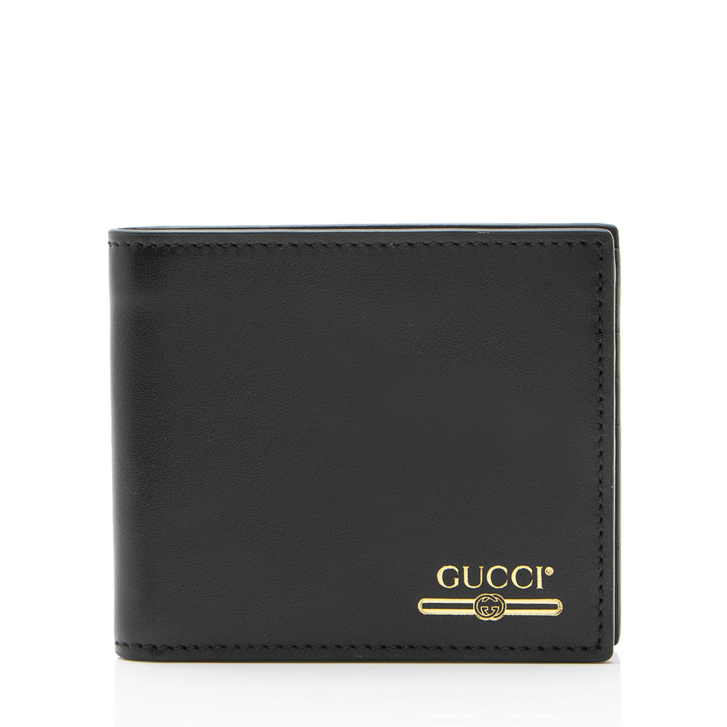 Gucci Calfskin Logo Bifold Wallet