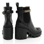Gucci Calfskin Logo Trip Platform Boots - Size 10 / 40