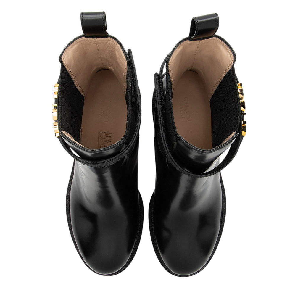 Gucci Calfskin Logo Trip Platform Boots - Size 10 / 40