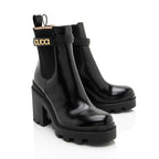 Gucci Calfskin Logo Trip Platform Boots - Size 10 / 40