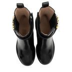 Gucci Calfskin Logo Trip Platform Boots - Size 9.5 / 39.5