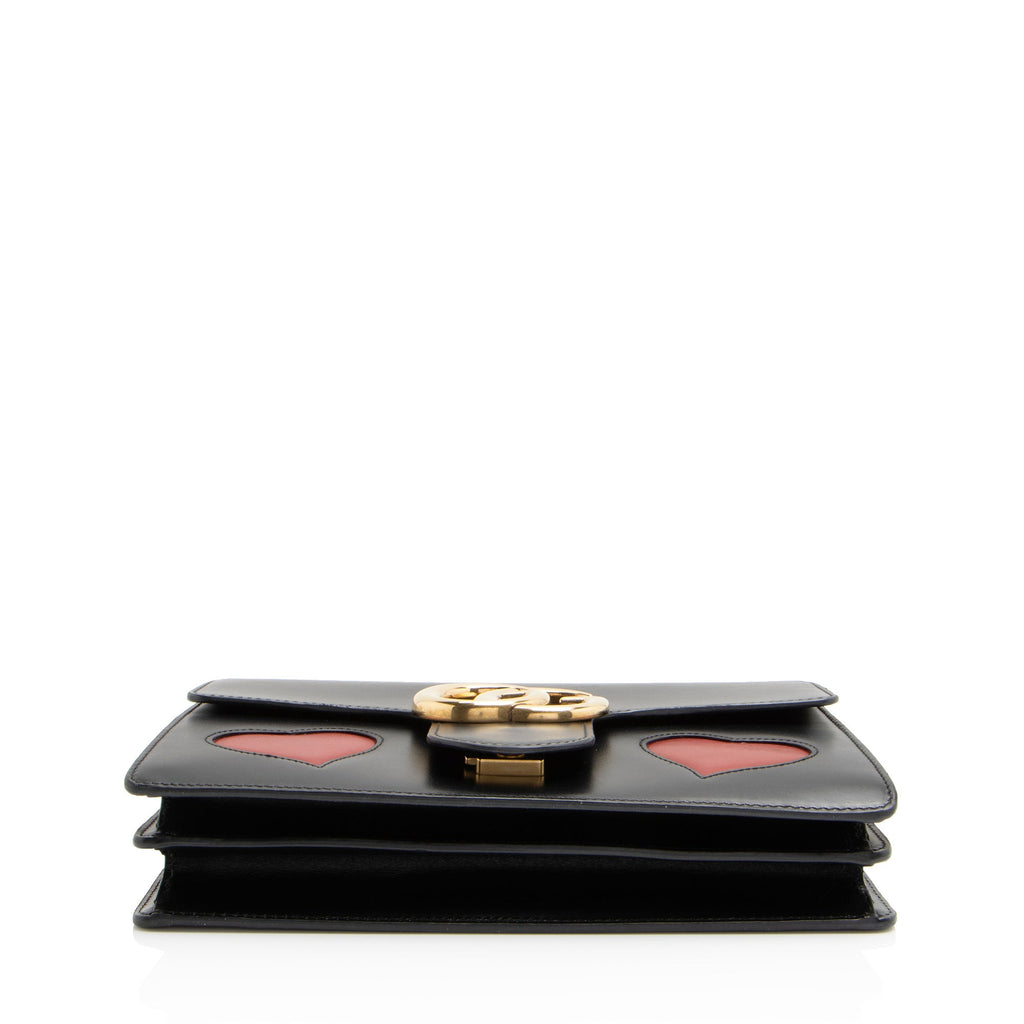 Gucci Calfskin Malaga Kid Heart GG Marmont Medium Flap Bag