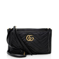Gucci Calfskin Matelasse GG Marmont Double Zip Crossbody Bag (SHF-UjjzWj)