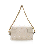 Gucci Calfskin Pearl Bee Broadway Mini Shoulder Bag (SHF-16367)