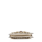 Gucci Calfskin Pearl Bee Broadway Mini Shoulder Bag (SHF-16367)