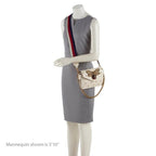 Gucci Calfskin Pearl Bee Broadway Mini Shoulder Bag (SHF-16367)