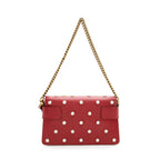 Gucci Calfskin Pearl Bee Broadway Mini Shoulder Bag (SHF-22405)