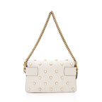Gucci Calfskin Pearl Bee Broadway Mini Shoulder Bag (SHF-22409)