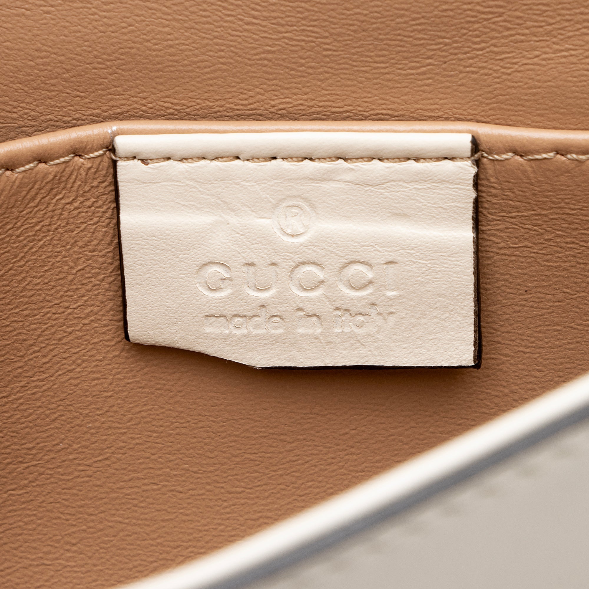 Gucci Calfskin Pearl Bee Broadway Mini Shoulder Bag (SHF-22409)