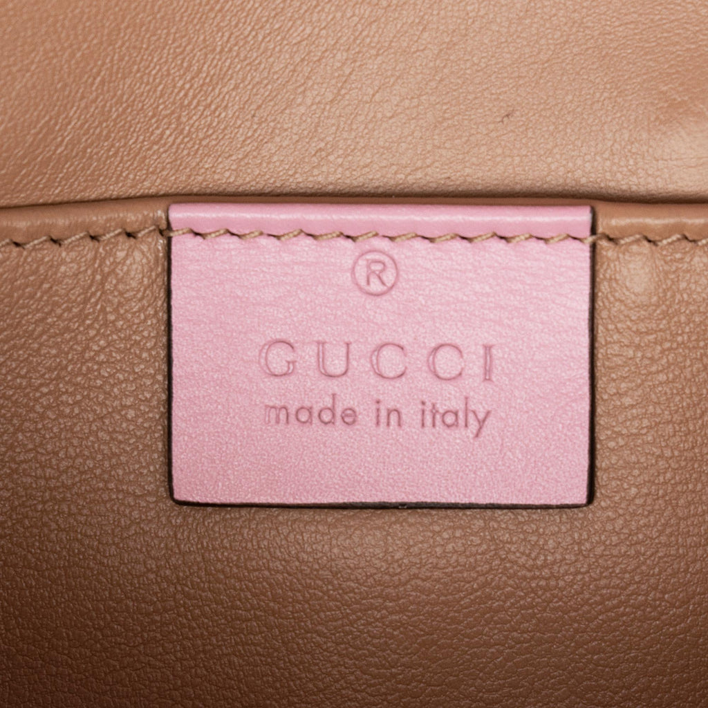 Gucci Calfskin Pearl Bee Broadway Mini Shoulder Bag (SHF-23779)