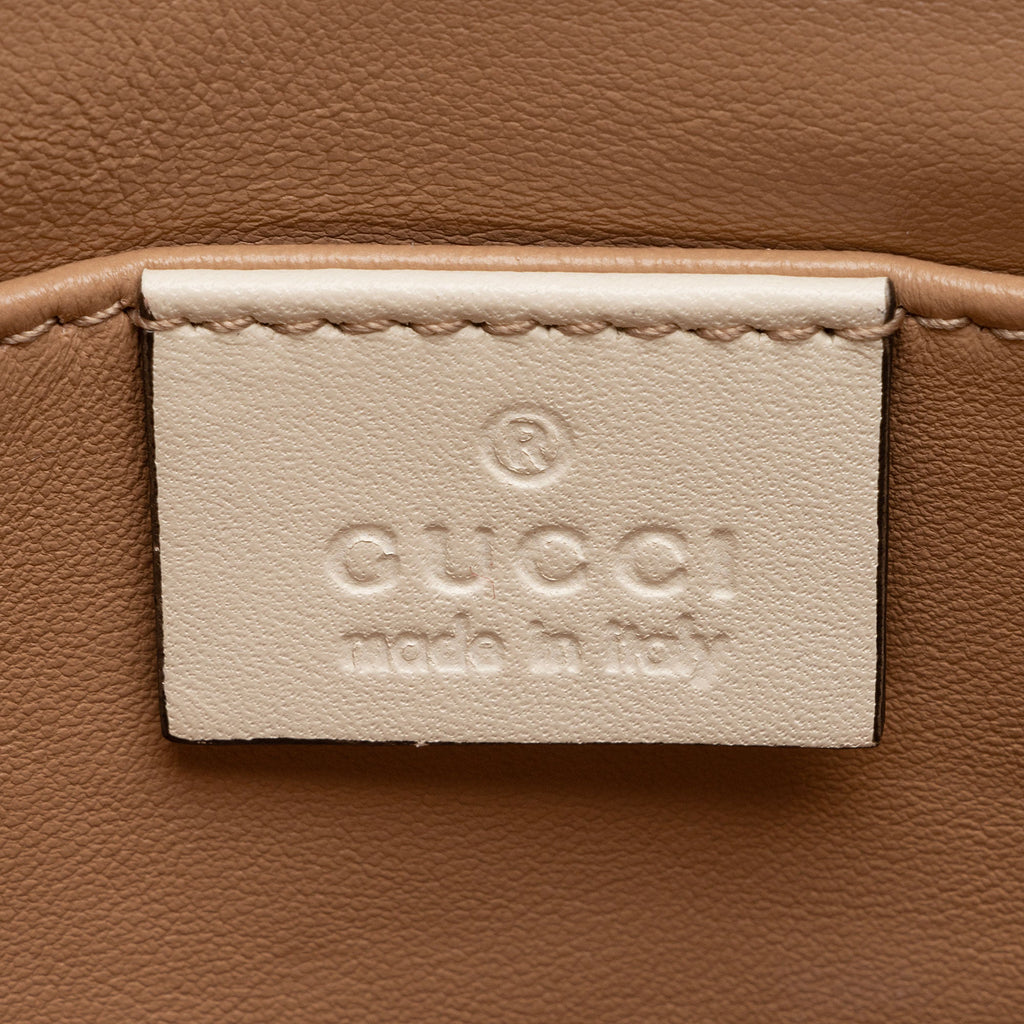 Gucci Calfskin Pearl Bee Broadway Mini Shoulder Bag (SHF-vh1WnC)