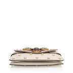 Gucci Calfskin Pearl Bee Broadway Mini Shoulder Bag (SHF-tRht4u)