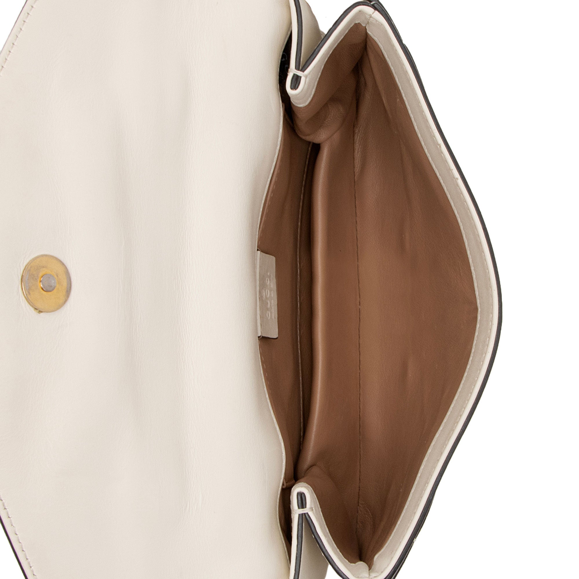 Gucci Calfskin Pearl Bee Broadway Mini Shoulder Bag (SHF-tRht4u)