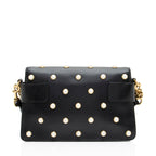 Gucci Calfskin Pearl Bee Broadway Mini Shoulder Bag