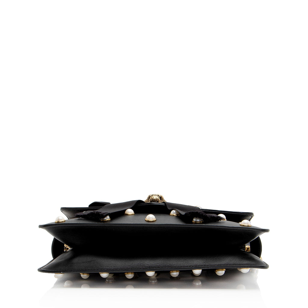 Gucci Calfskin Pearl Tiger Broadway Mini Shoulder Bag