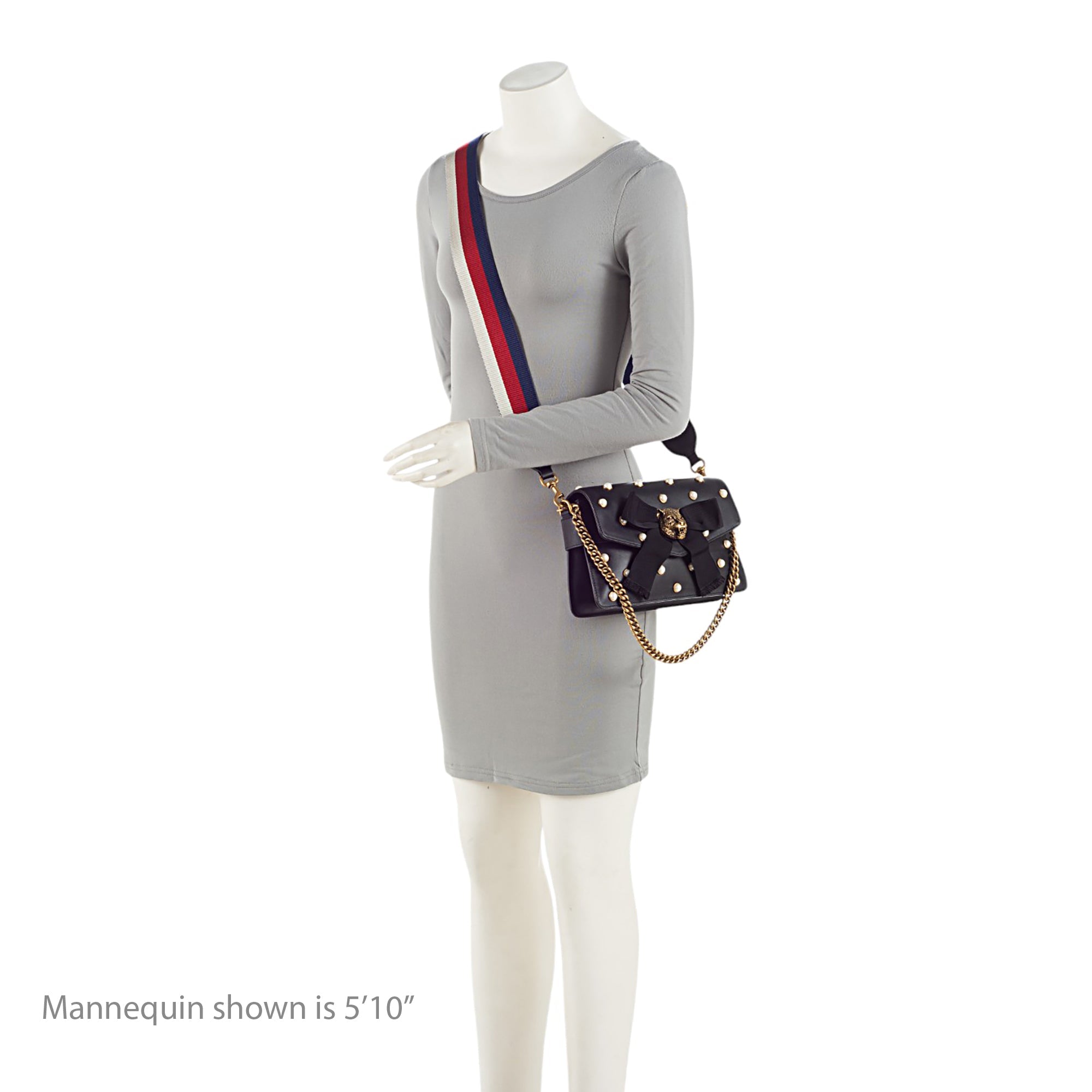 Gucci Calfskin Pearl Tiger Broadway Mini Shoulder Bag